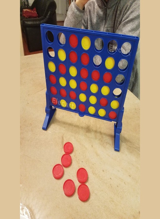 Elecart Classic Game of Join Four in a Row Grid Plot 4 in a Row in a Line Exciting Strategy Game for 2 Players Ages 3 & Up for Kids Teens Adults Compact Board Game Multicolor - Image 5